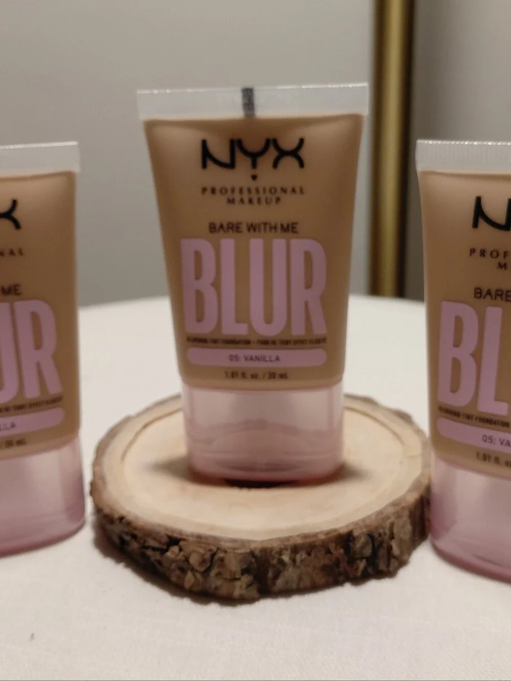 3 NYX Bare With Me Blur Foundation In #05 Vanilla Sealed New